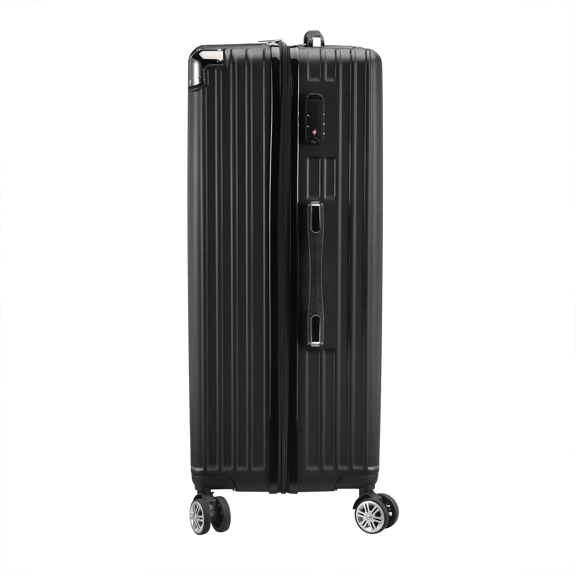3-Piece suitcase Luggage Box with 4 Rolls and Lock Telescopic Handle ABS Black