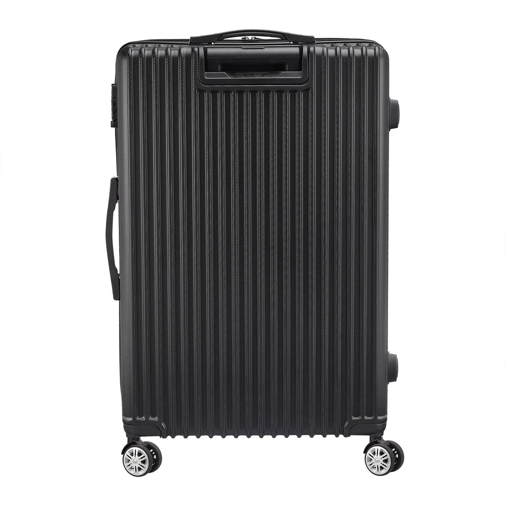 3-Piece suitcase Luggage Box with 4 Rolls and Lock Telescopic Handle ABS Black