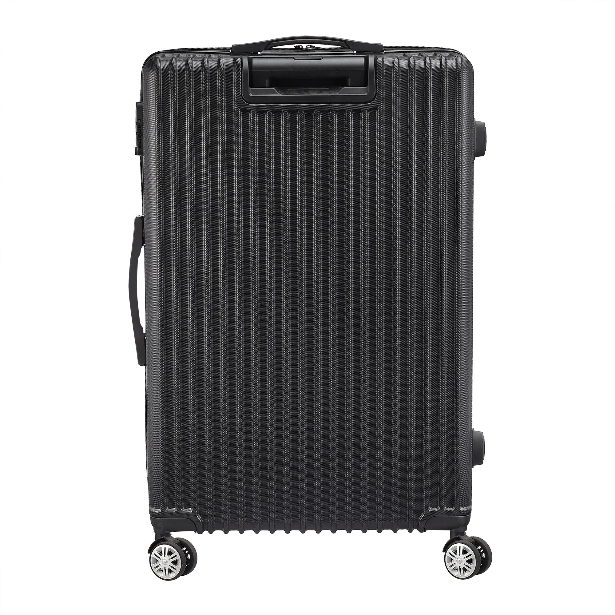 3-Piece suitcase Luggage Box with 4 Rolls and Lock Telescopic Handle ABS Black
