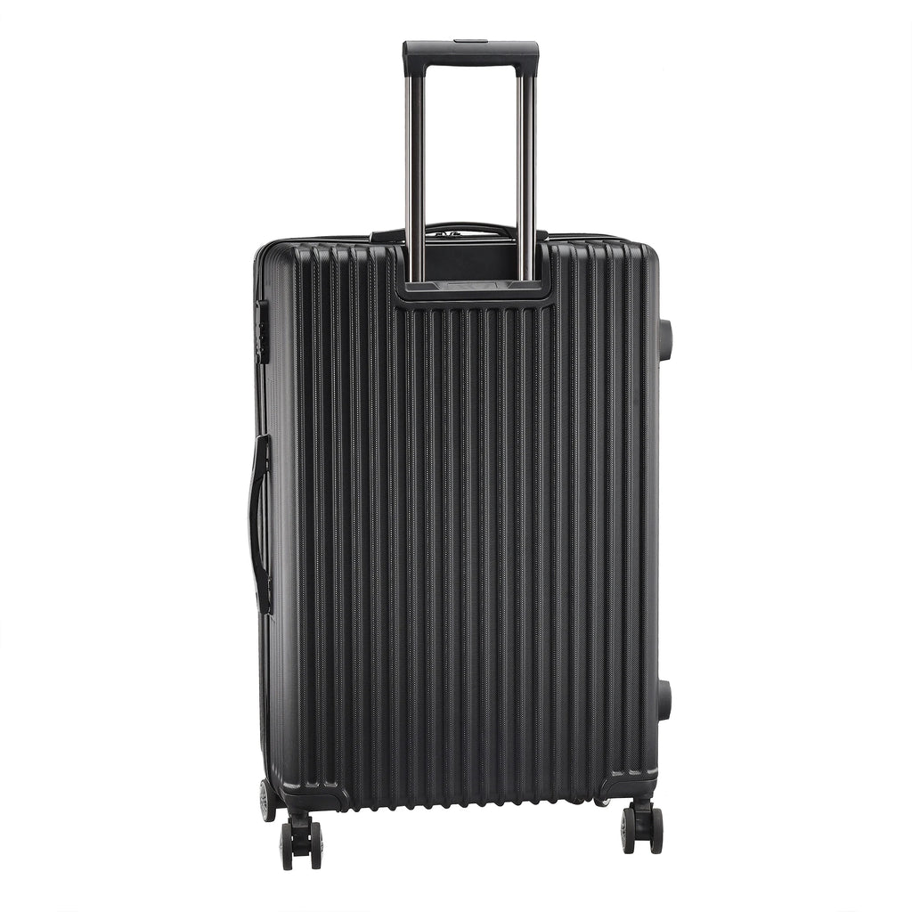 3-Piece suitcase Luggage Box with 4 Rolls and Lock Telescopic Handle ABS Black