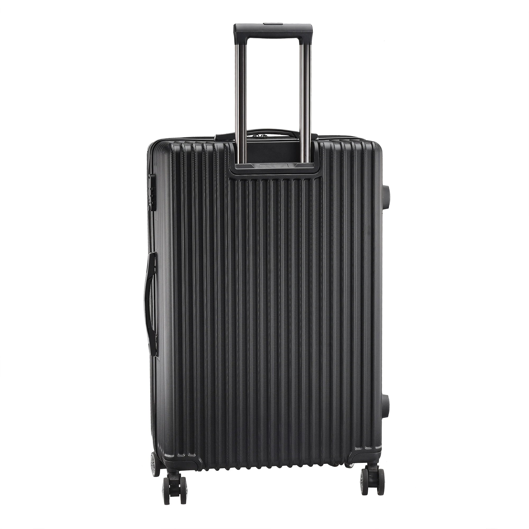 3-Piece suitcase Luggage Box with 4 Rolls and Lock Telescopic Handle ABS Black