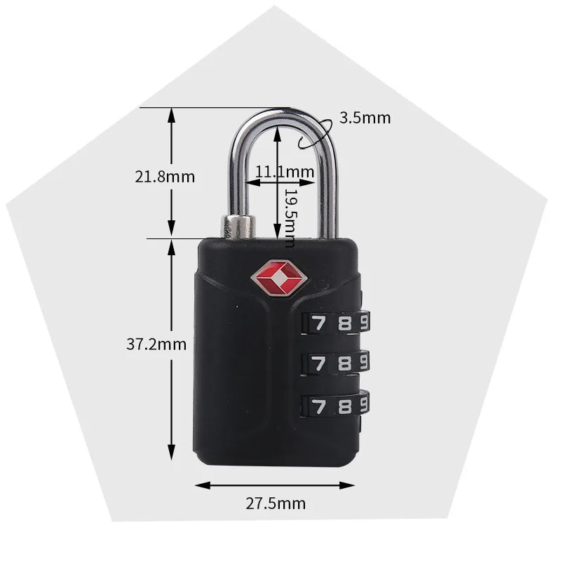 TSA 3 Digit Combination Lock New Anti-theft Security Tool Customs Password Lock Padlock Suitcase Luggage Coded Lock Travel