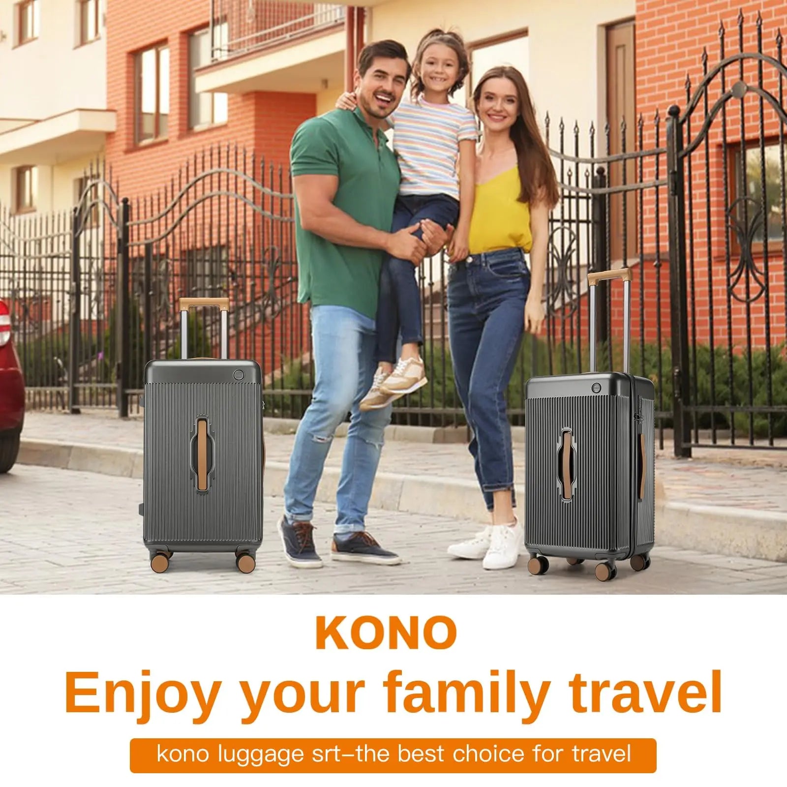Kono 61 cm Hard Case Lightweight ABS + Polycarbonate Trolley with TSA Lock & 4 Spinning wheels hand luggage
