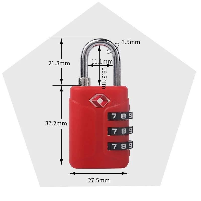 TSA 3 Digit Combination Lock New Anti-theft Security Tool Customs Password Lock Padlock Suitcase Luggage Coded Lock Travel