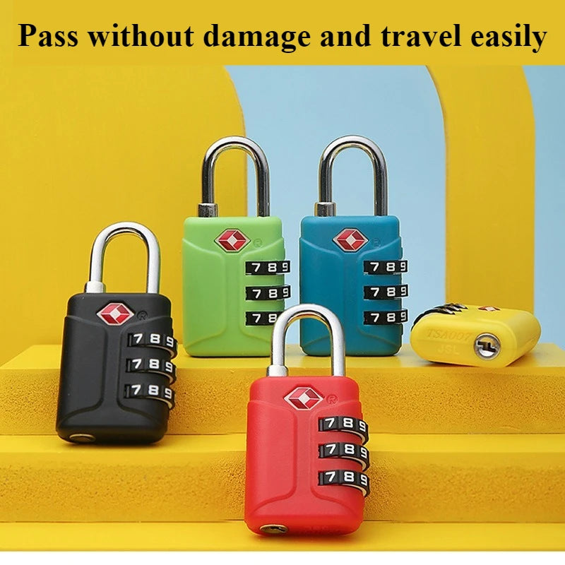 TSA 3 Digit Combination Lock New Anti-theft Security Tool Customs Password Lock Padlock Suitcase Luggage Coded Lock Travel