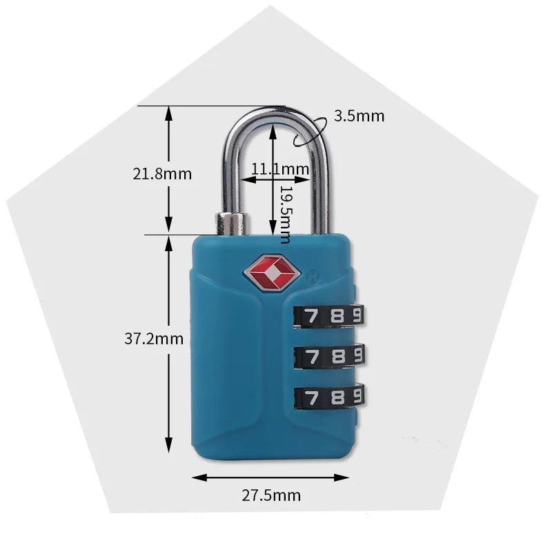TSA 3 Digit Combination Lock New Anti-theft Security Tool Customs Password Lock Padlock Suitcase Luggage Coded Lock Travel